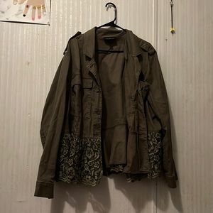 lane bryant army green jean jacket